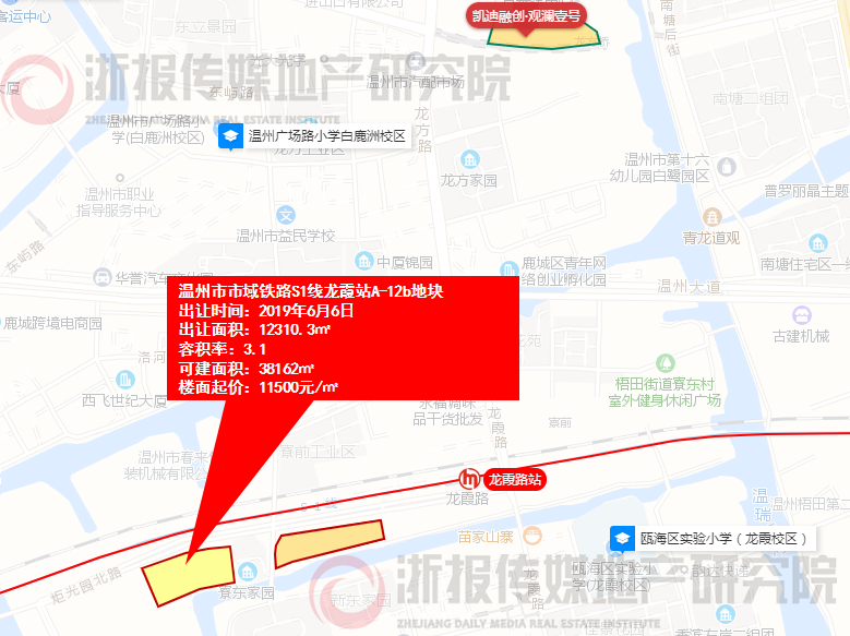 温州市市域铁路s1线龙霞站a-12b地块地块指标表